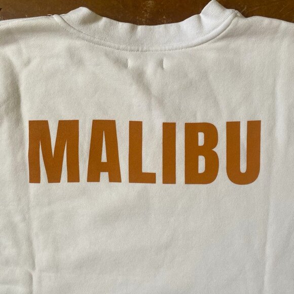 California Incline MALIBU CALI Crew Neck Sweatshirt Cream Size L Sample NWT - Picture 10 of 14